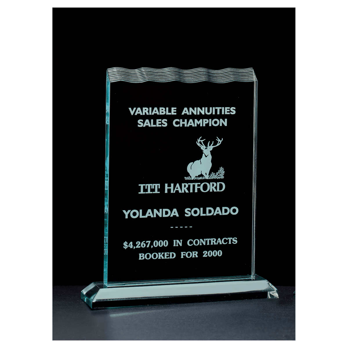 7 1/2" x 9 1/4" Tidal Series Jade Acrylic Award