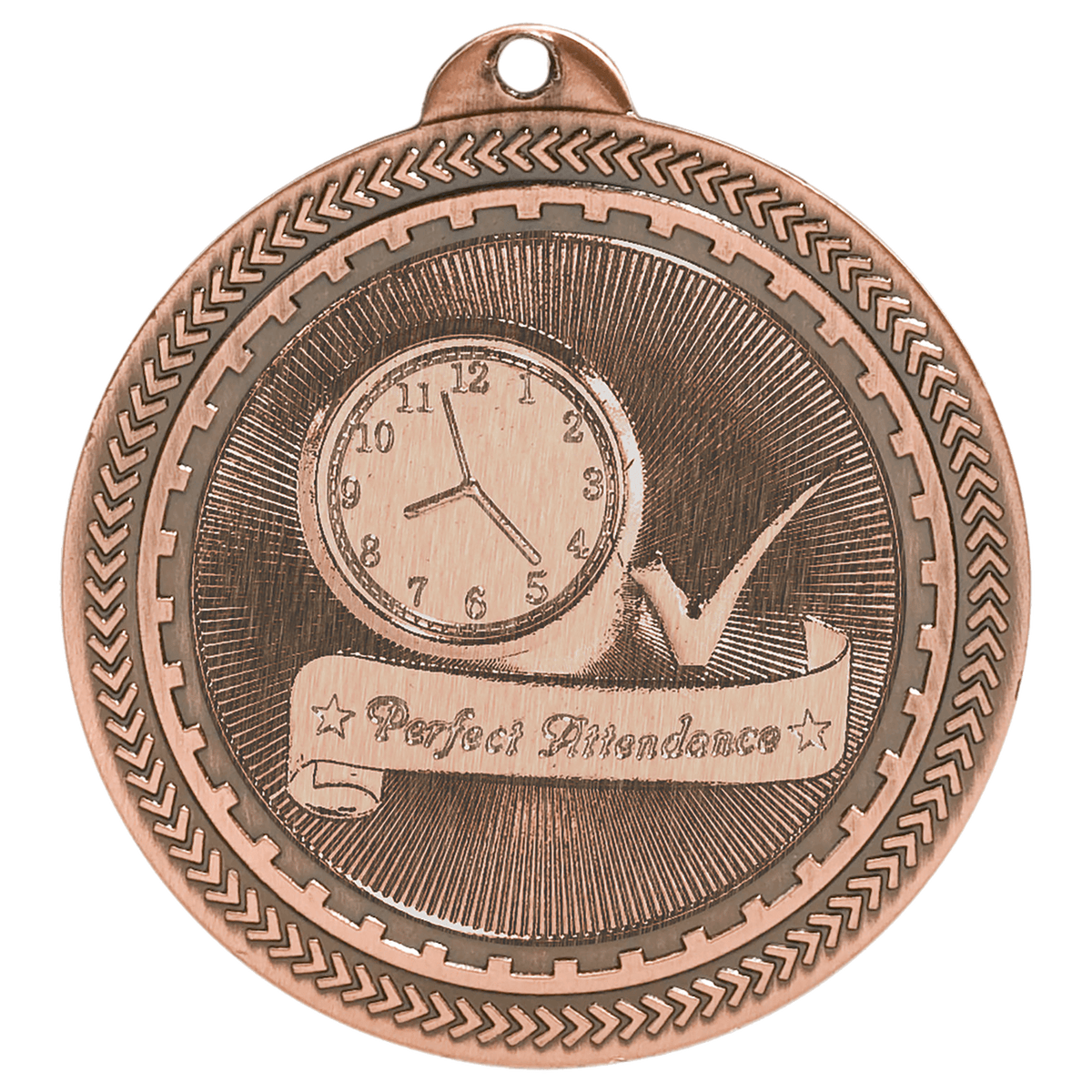 Antique Bronze 2" Perfect Attendance Laserable BriteLazer Medal