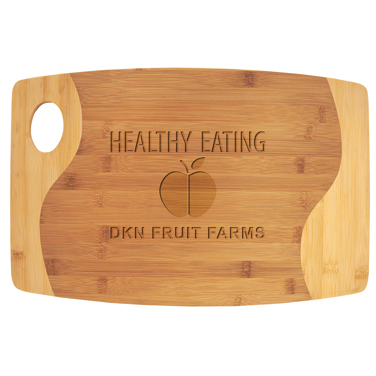 17 3/4" x 11 3/4" Bamboo Two Tone Cutting Board with Handle