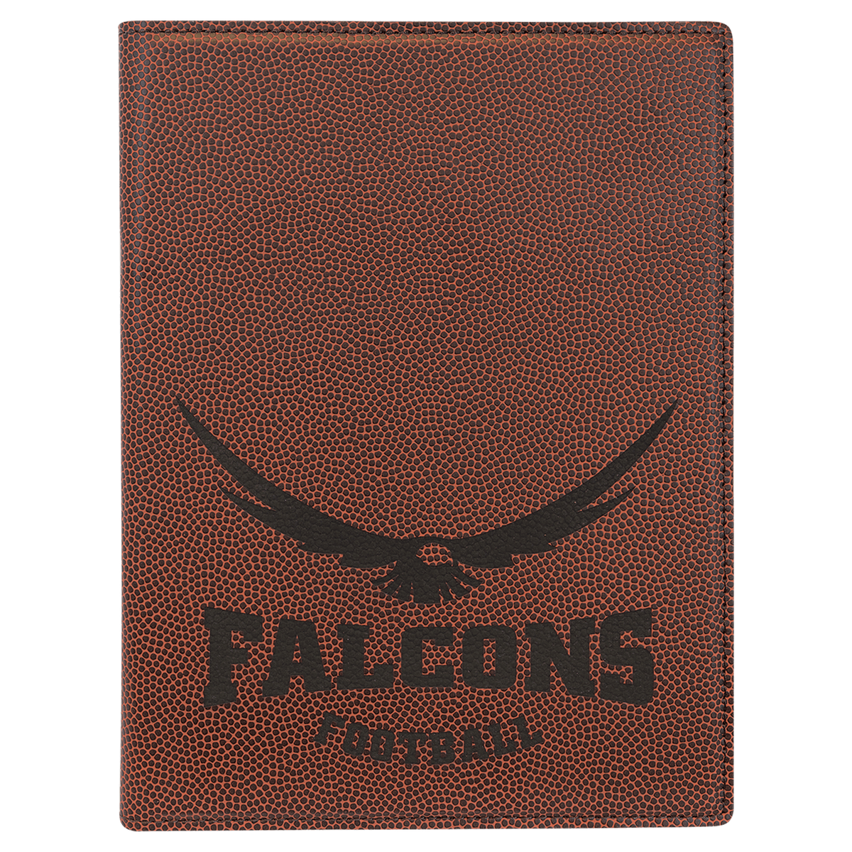 Football 7" x 9" Laserable Leatherette Small Portfolio with Notepad