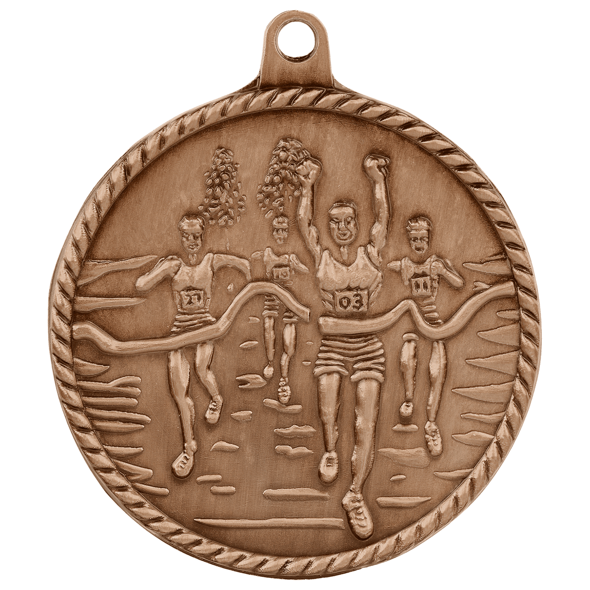Antique Bronze 2" Cross Country High Relief Medal
