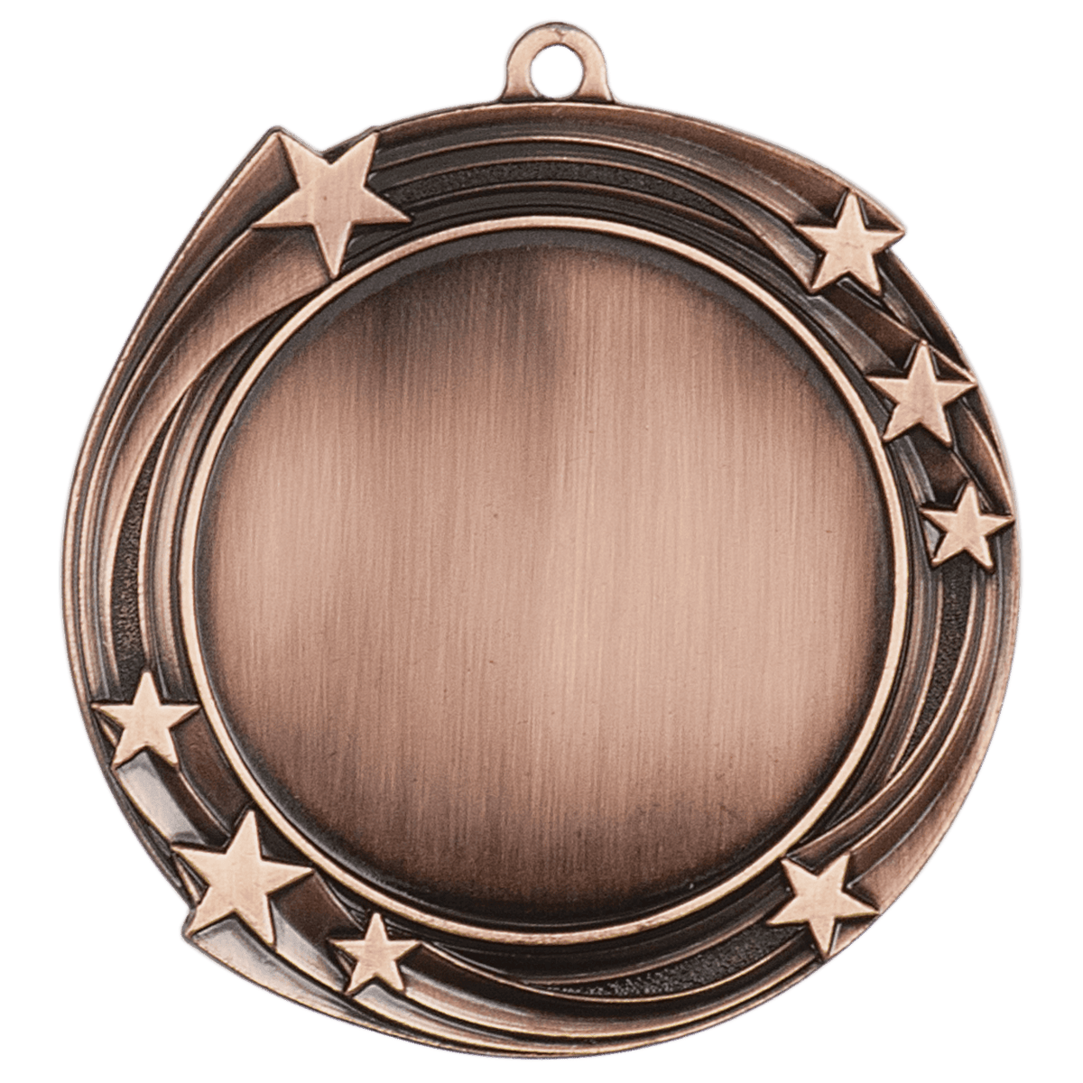 Antique Bronze 2 3/4" Swirling Star 2" Insert Holder Medal