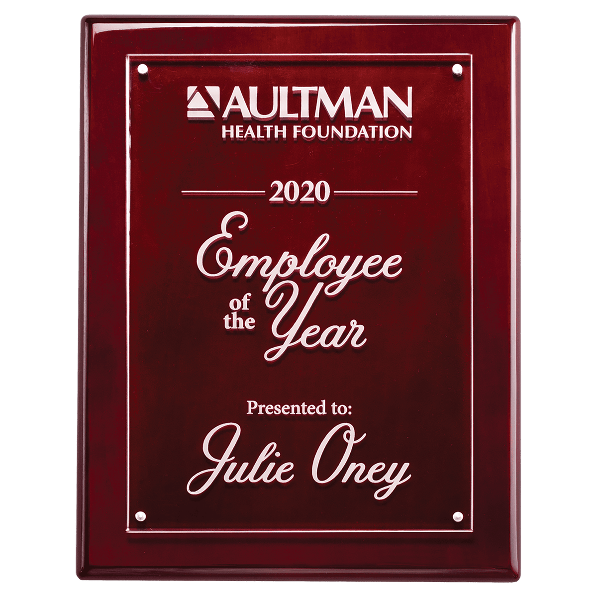 Rosewood 9x12 High Gloss Plaque with Acrylic Engraving Plate