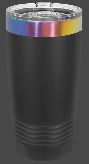 Custom Laser Engraved Polar Camel 20 oz. White or Black Prism ION-Plated Ringneck Tumbler with Slider Lid