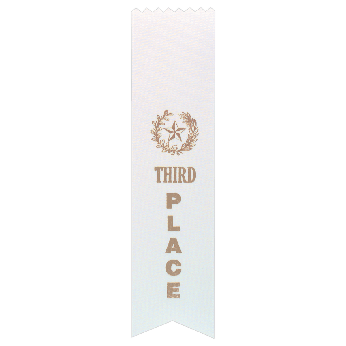 White 3rd Place Pinked Top Ribbon