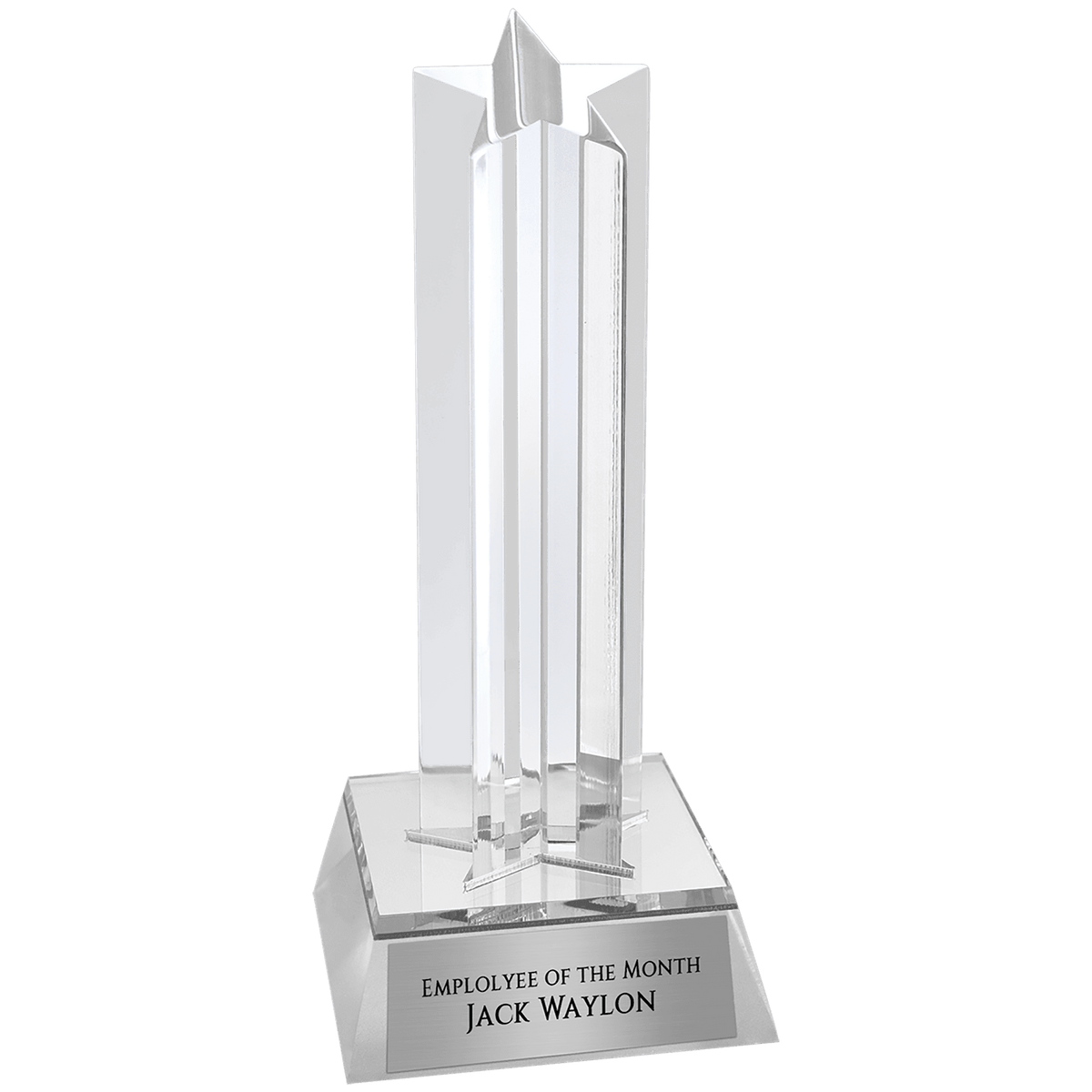 Silver 6 3/4" Star Column Acrylic with Base