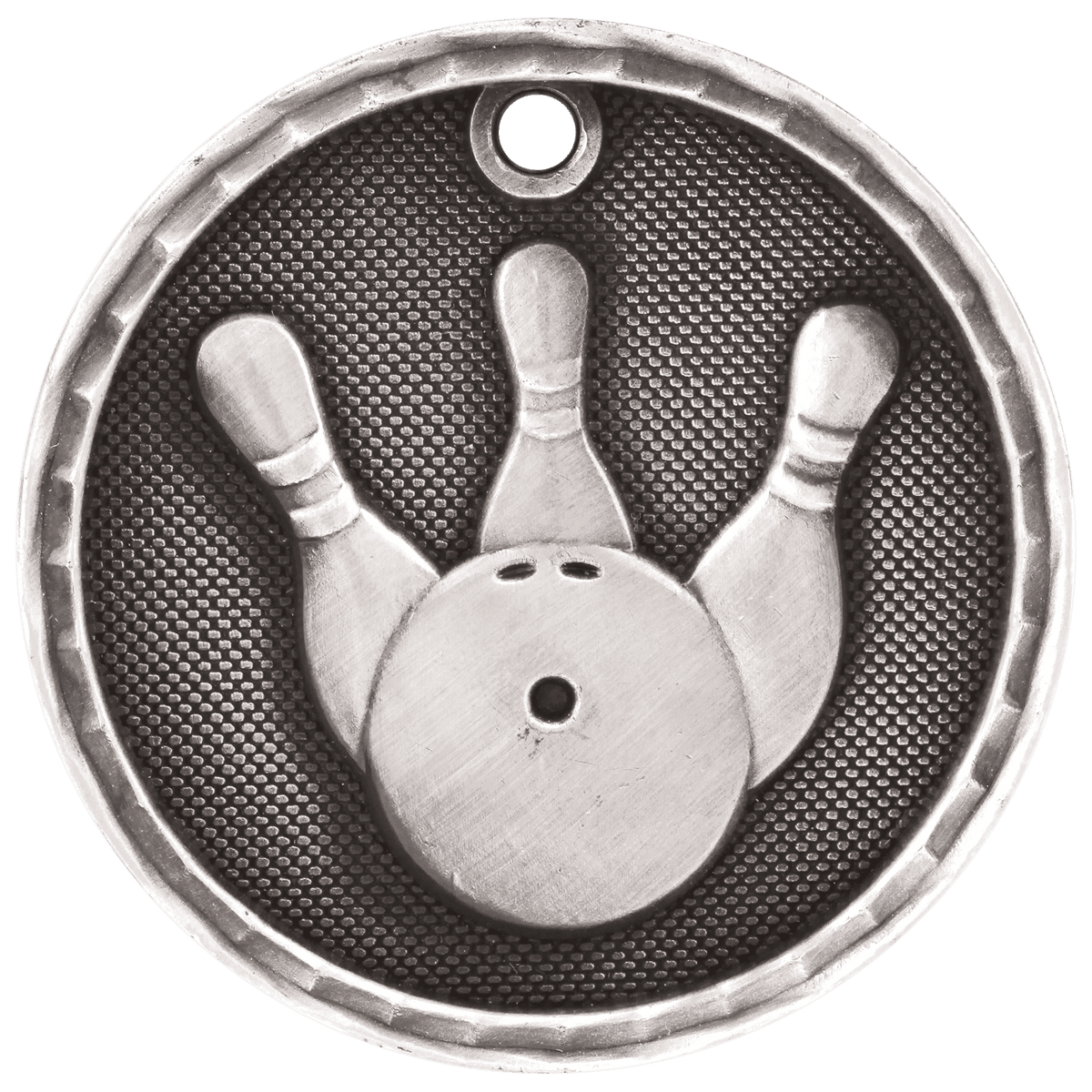 Antique Silver 2" 3D Bowling Medal
