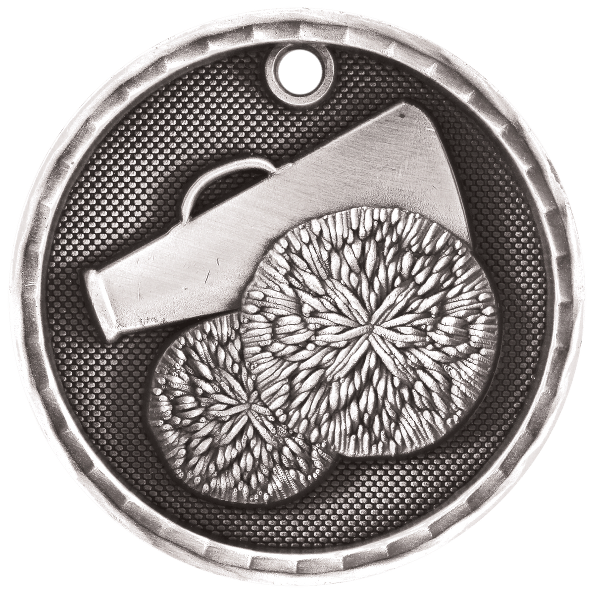 Antique Silver 2" 3D Cheer Medal