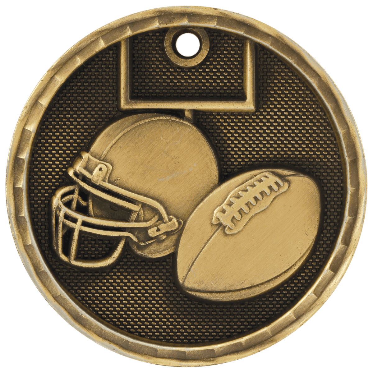 Antique Gold 2" 3D Football Medal