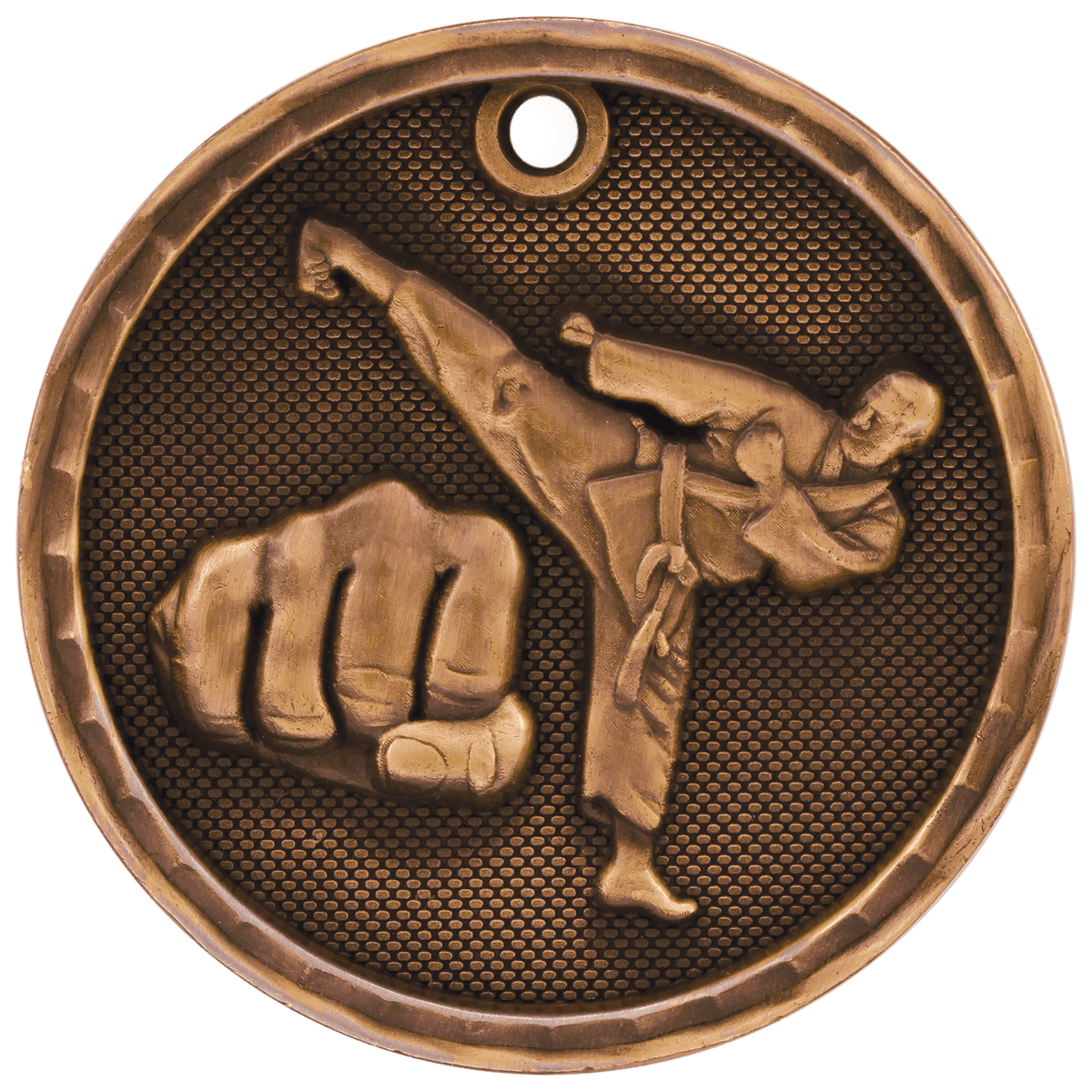 Antique Bronze 2" 3D Martial Arts Medal