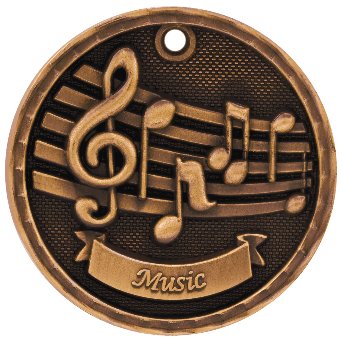 Antique Bronze 2" 3D Music Medal