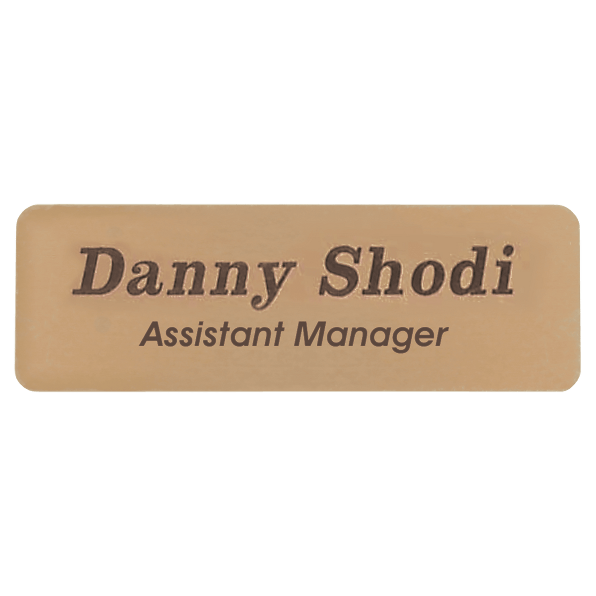 3" x 1" Gold Brass Name Badge Plate