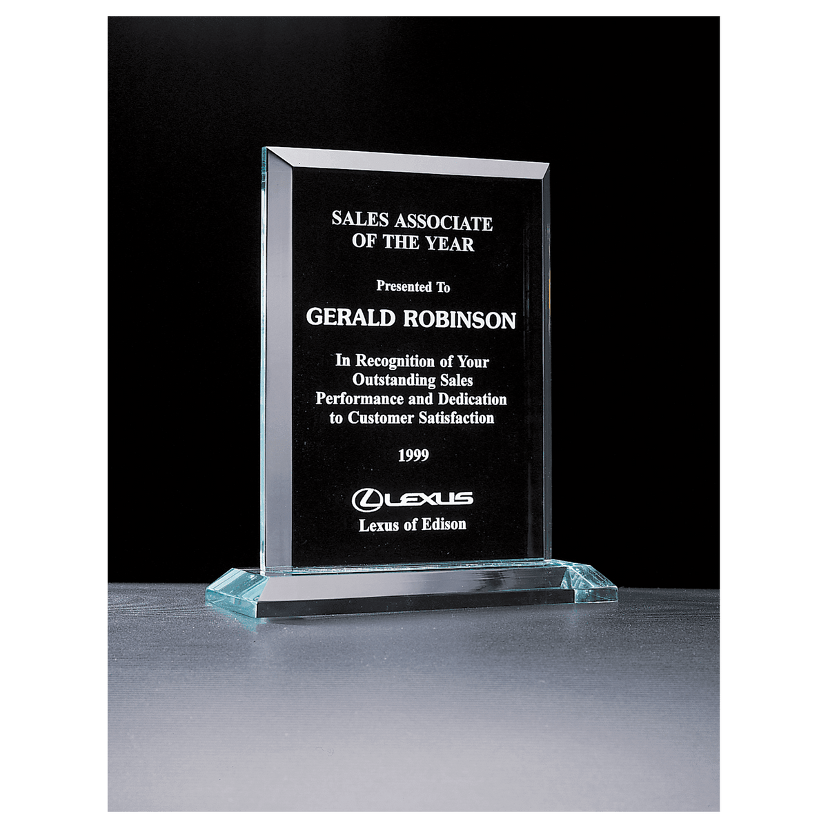 8" x 9 1/4" Apex Series Jade Acrylic Award