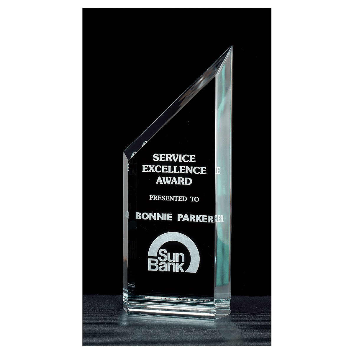 3 1/2" x 9" Zenith Series Jade Acrylic Free Standing Award