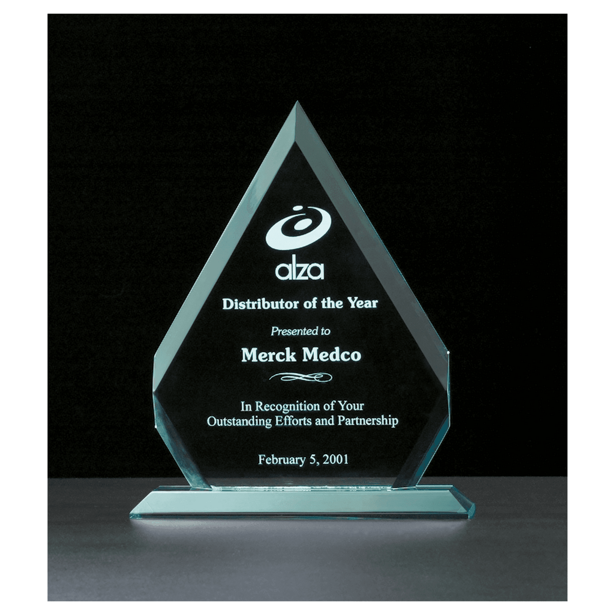 8 1/8" x 9 3/4" Diamond Series Jade Acrylic Award