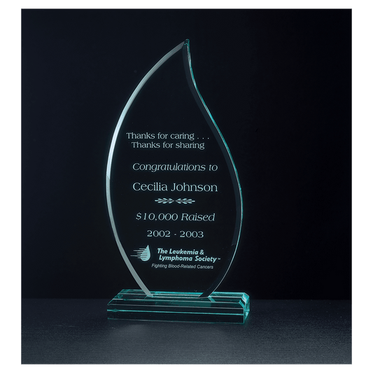 4 3/4" x 9 3/4" Flame Series Jade Acrylic Award