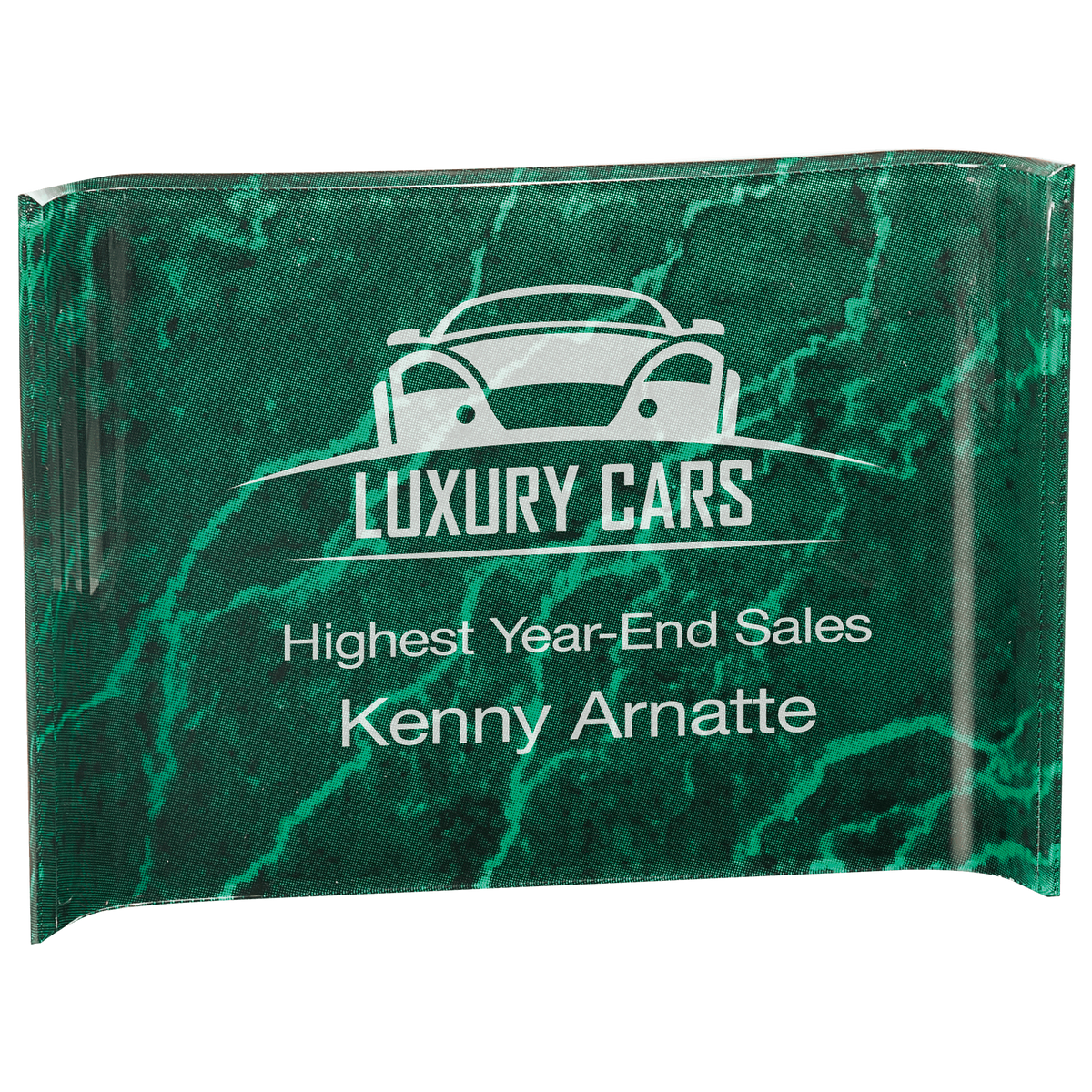 Green 10" x 7" Marbleized Acrylic Crescent
