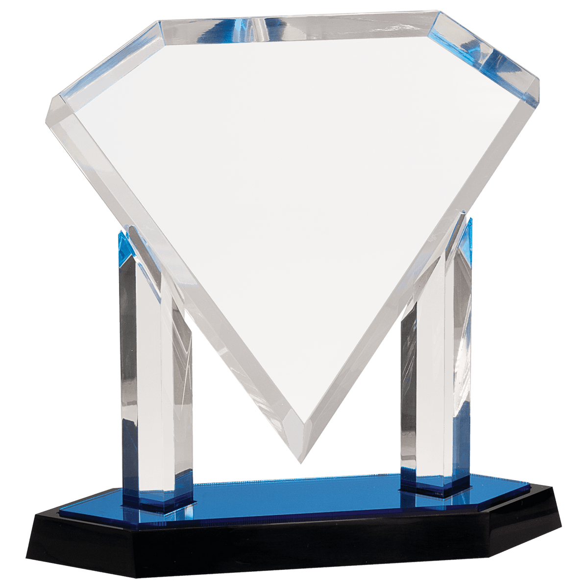 Blue 10 3/4" Floating Diamond Acrylic