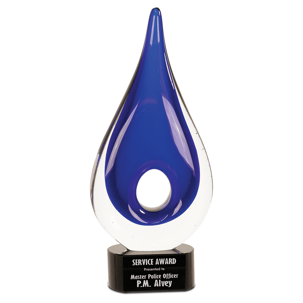 11 1/4" Blue Round Window Raindrop Art Glass