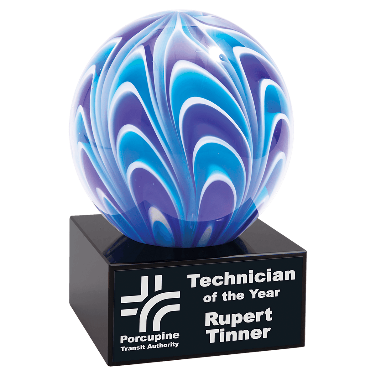 Blue & White 5" Two-Tone Sphere