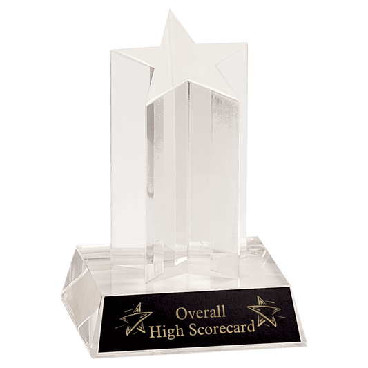 5" Clear Single Star Column Acrylic with Clear Base
