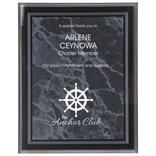 Black 7" x 9" Marble Border -Plaq Acrylic