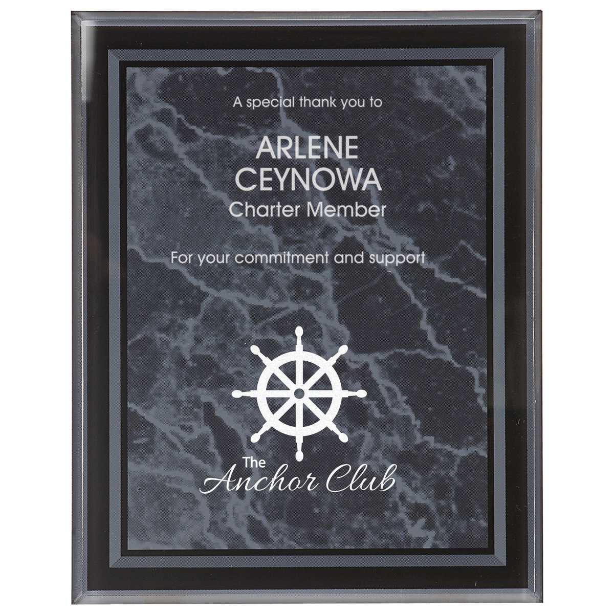 Black 9" x 11" Marble Border -Plaq Acrylic