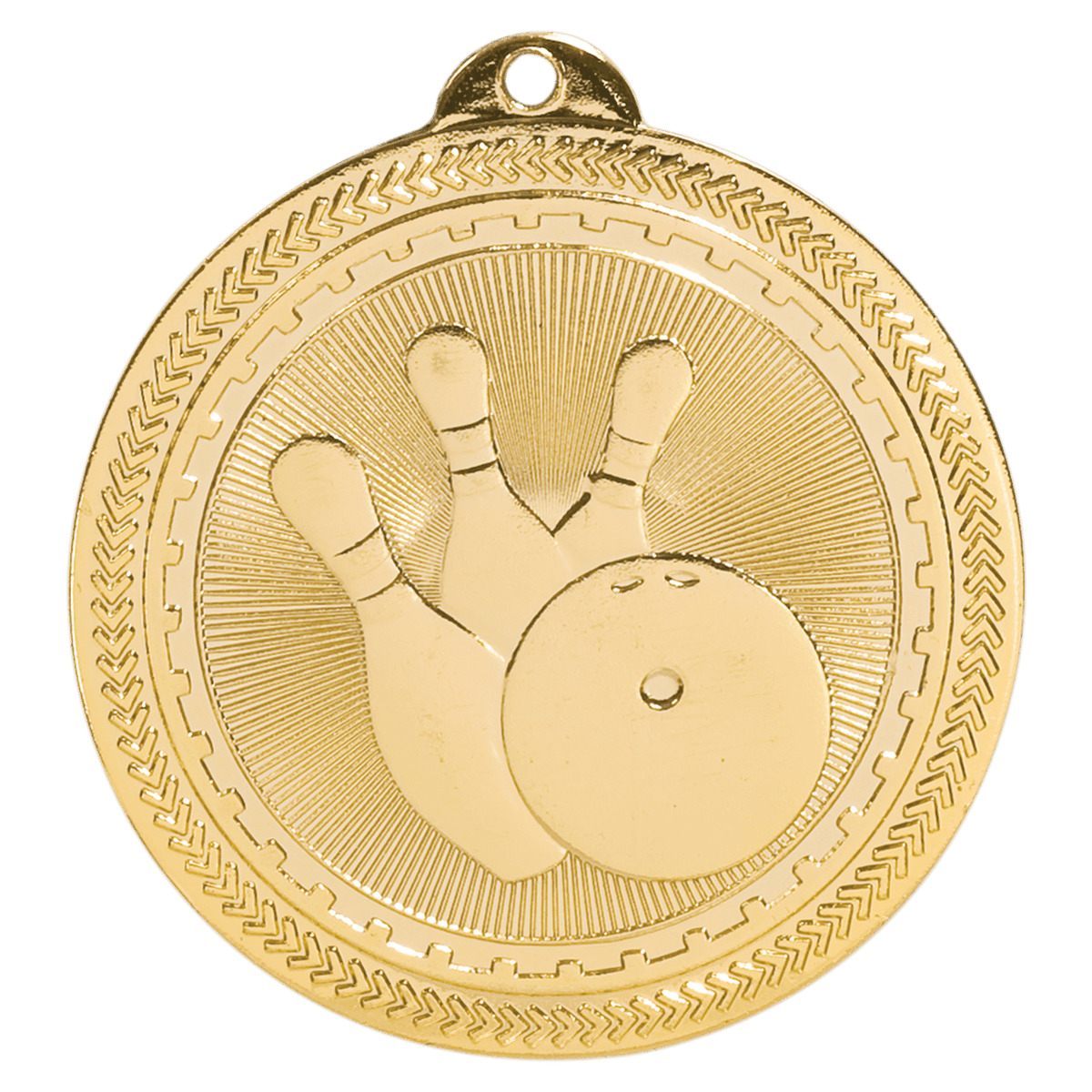 Bright Gold 2" Bowling Laserable BriteLazer Medal