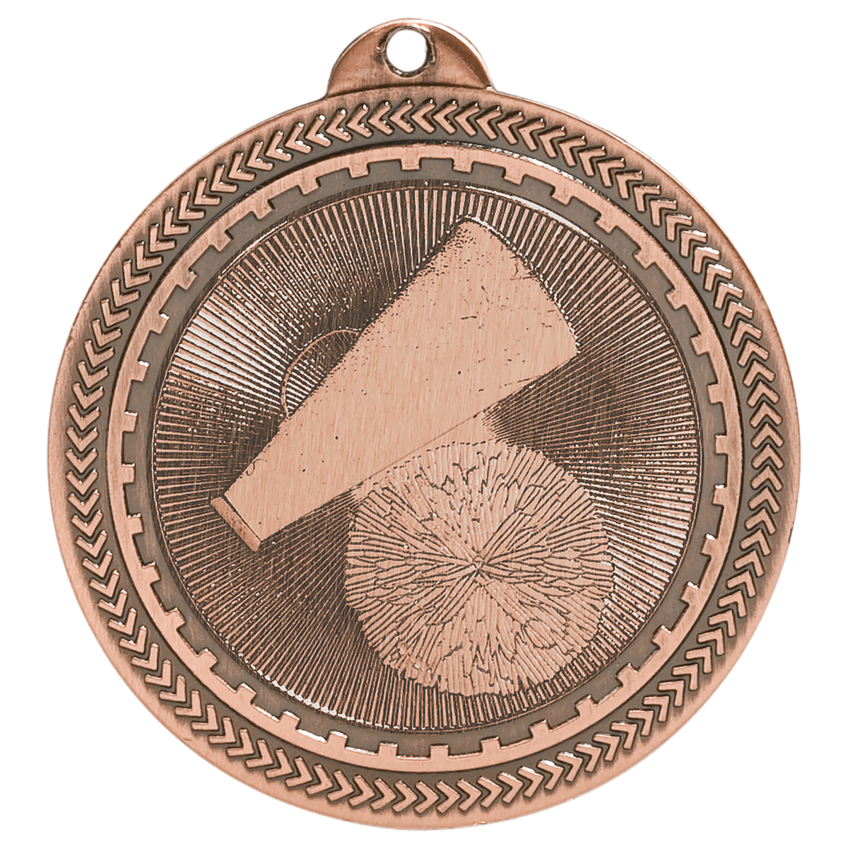 Antique Bronze 2" Cheer Laserable BriteLazer Medal