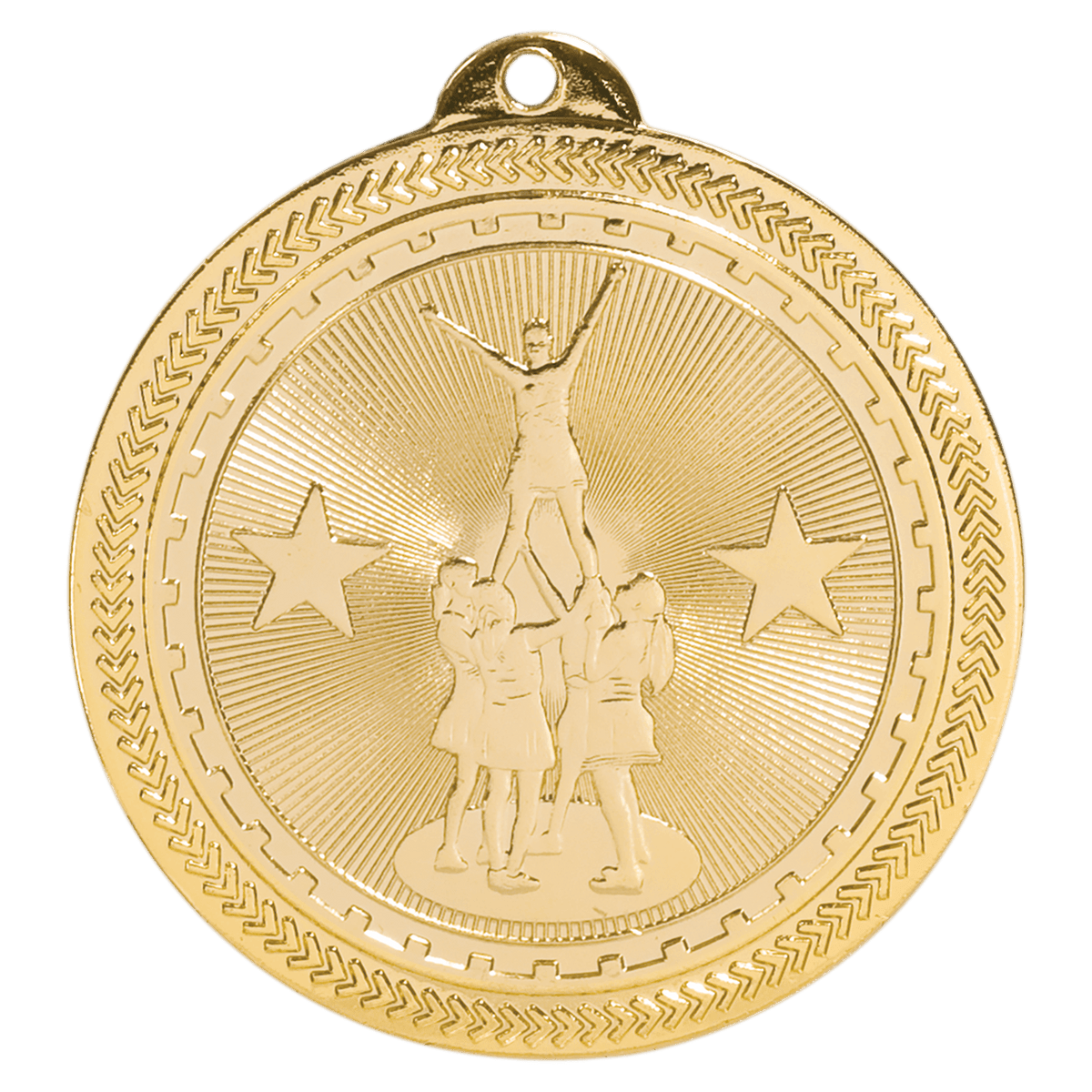 Bright Gold 2" Competitive Cheer Laserable BriteLazer Medal