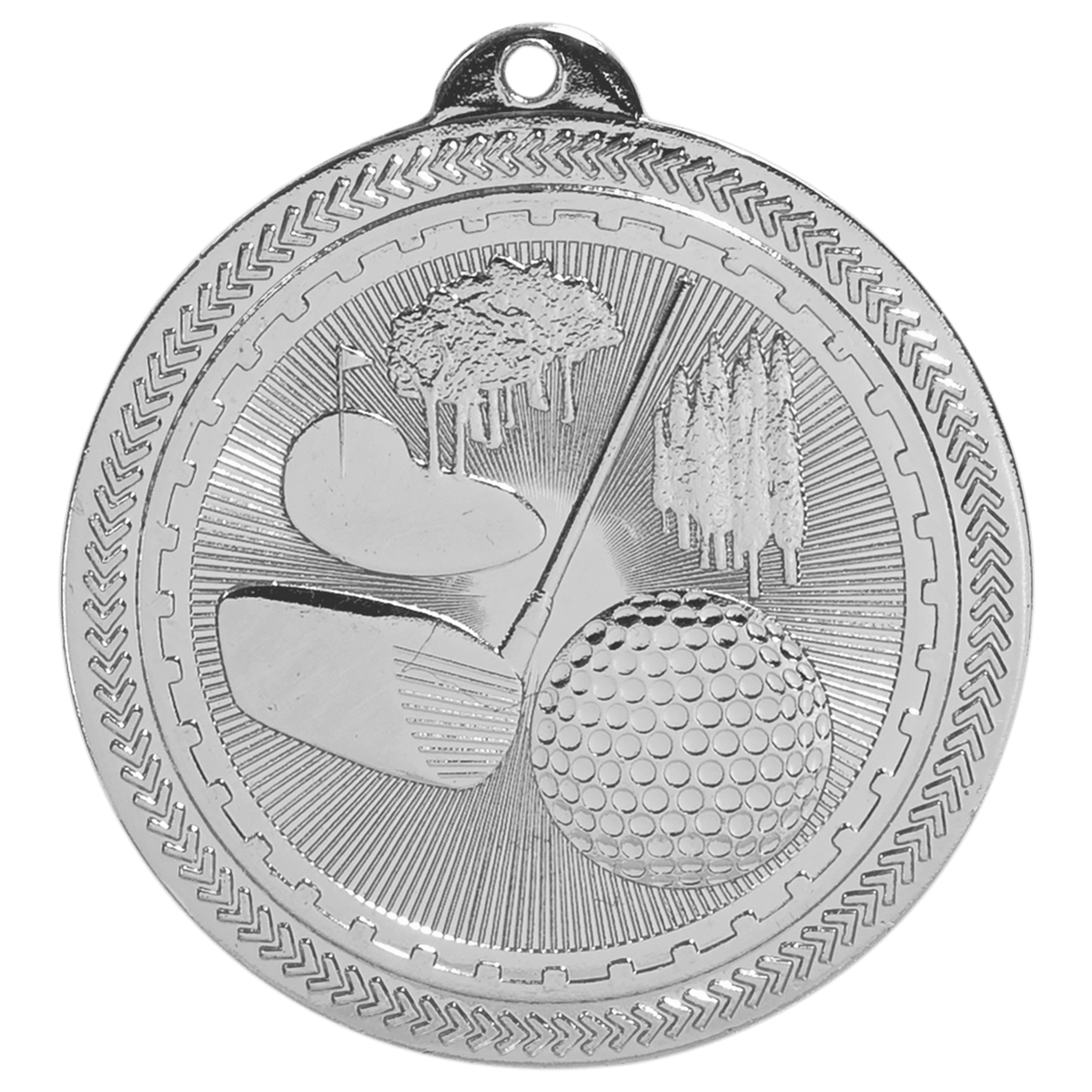 Bright Silver 2" Golf Laserable BriteLazer Medal