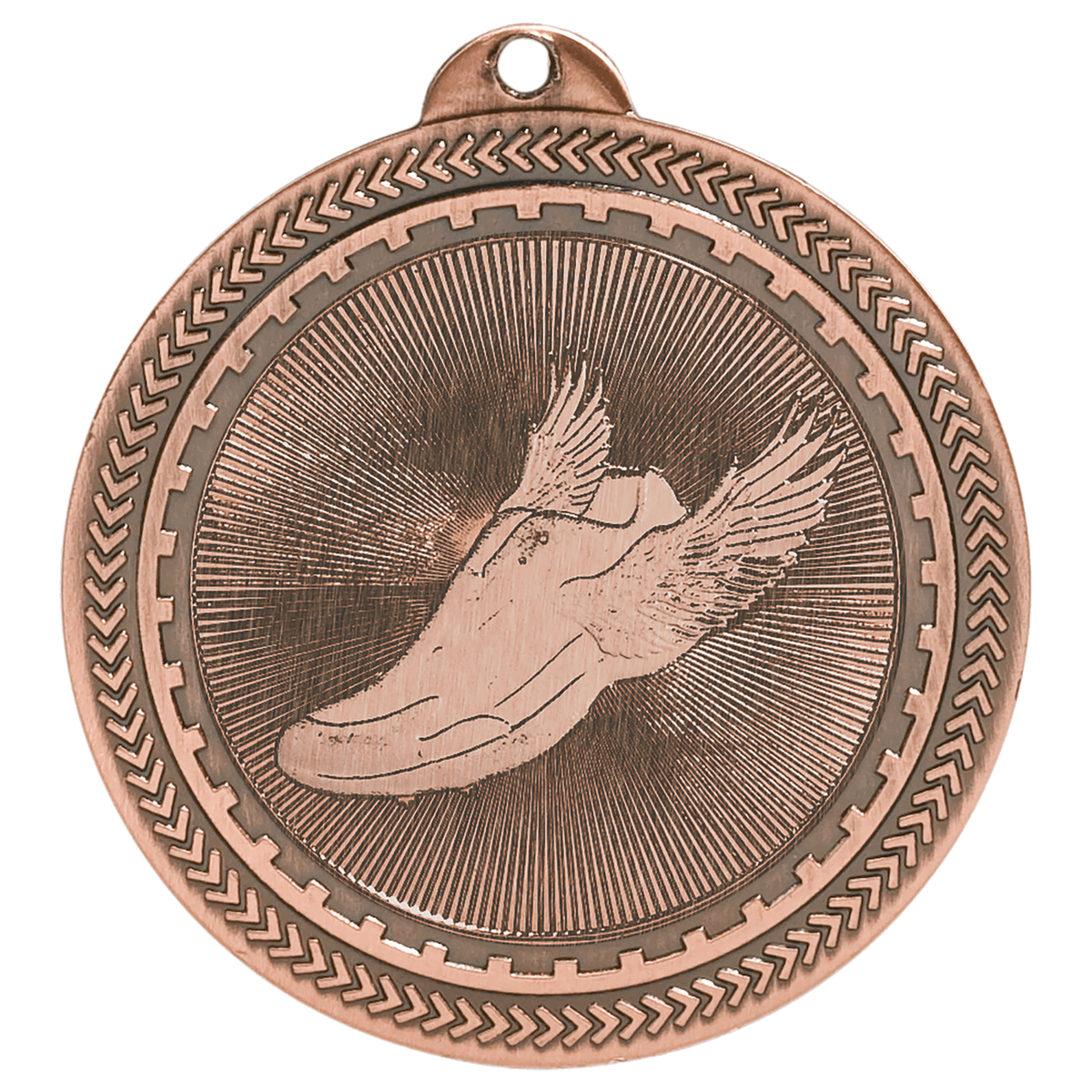 Antique Bronze 2" Track Laserable BriteLazer Medal