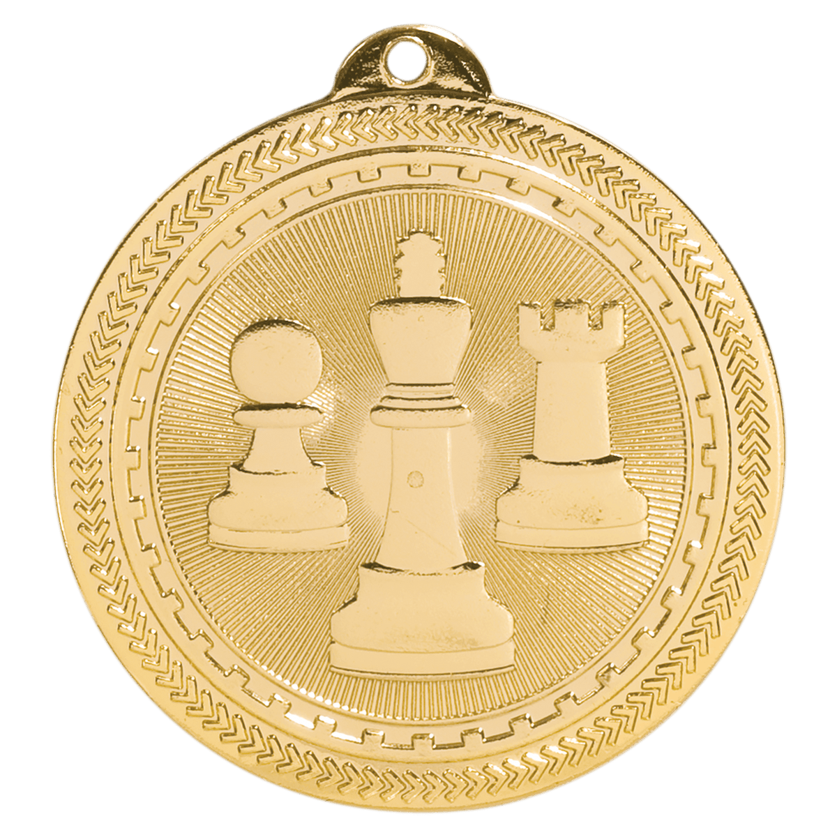 Bright Gold 2" Chess Laserable BriteLazer Medal