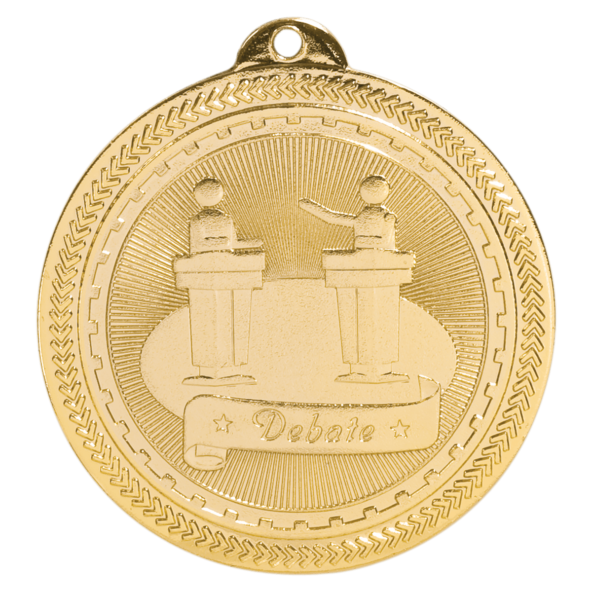 Bright Gold 2" Debate Laserable BriteLazer Medal