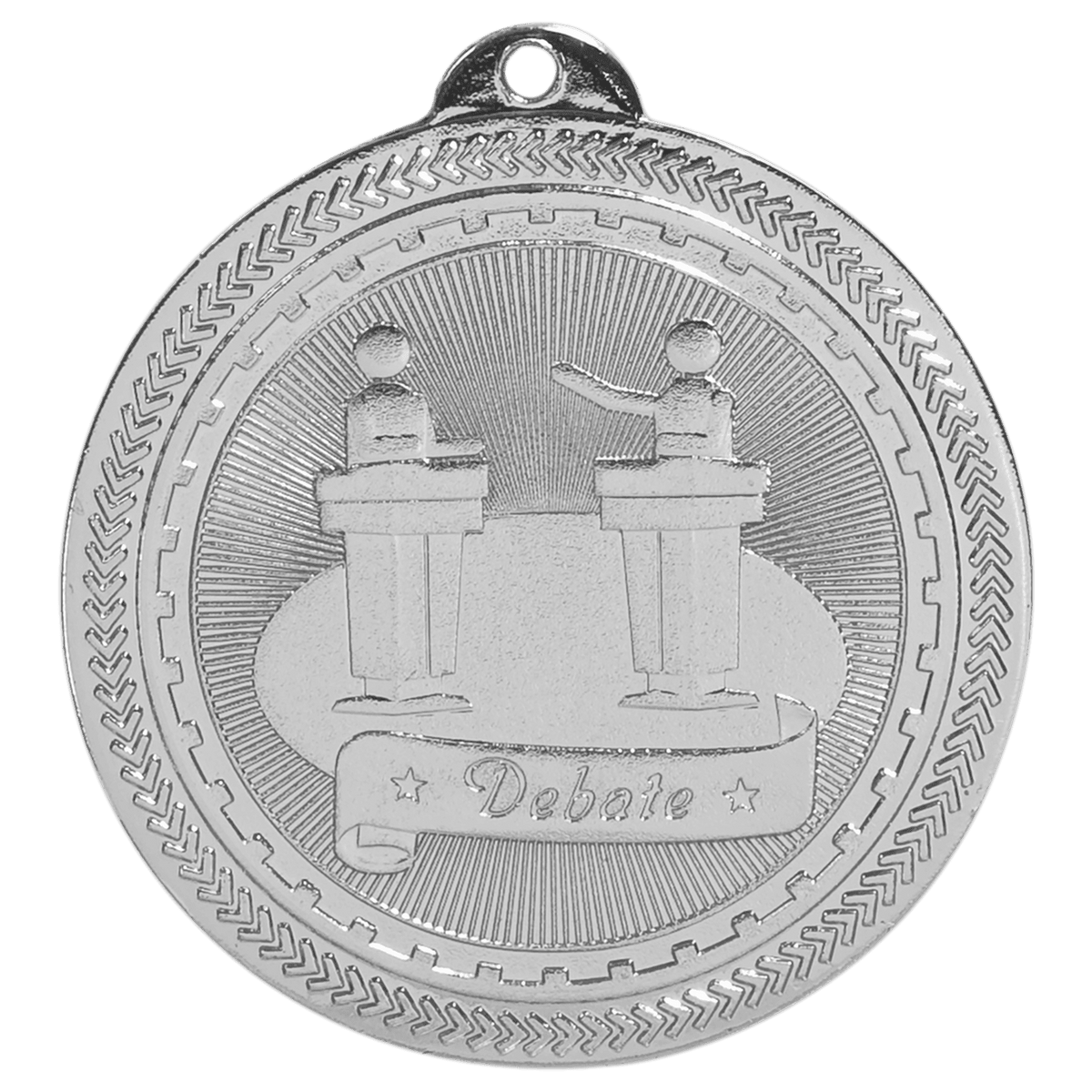 Bright Silver 2" Debate Laserable BriteLazer Medal