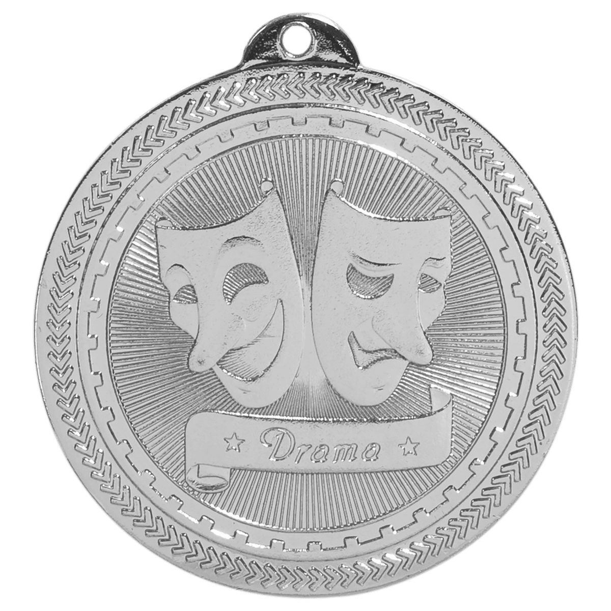 Bright Silver 2" Drama Laserable BriteLazer Medal