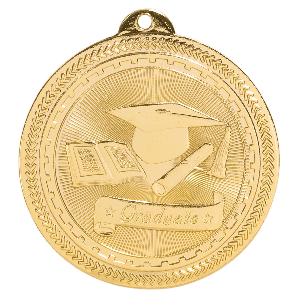 Bright Gold 2" Graduate Laserable BriteLazer Medal
