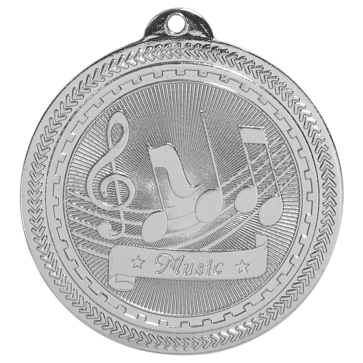 Bright Silver 2" Music Laserable BriteLazer Medal