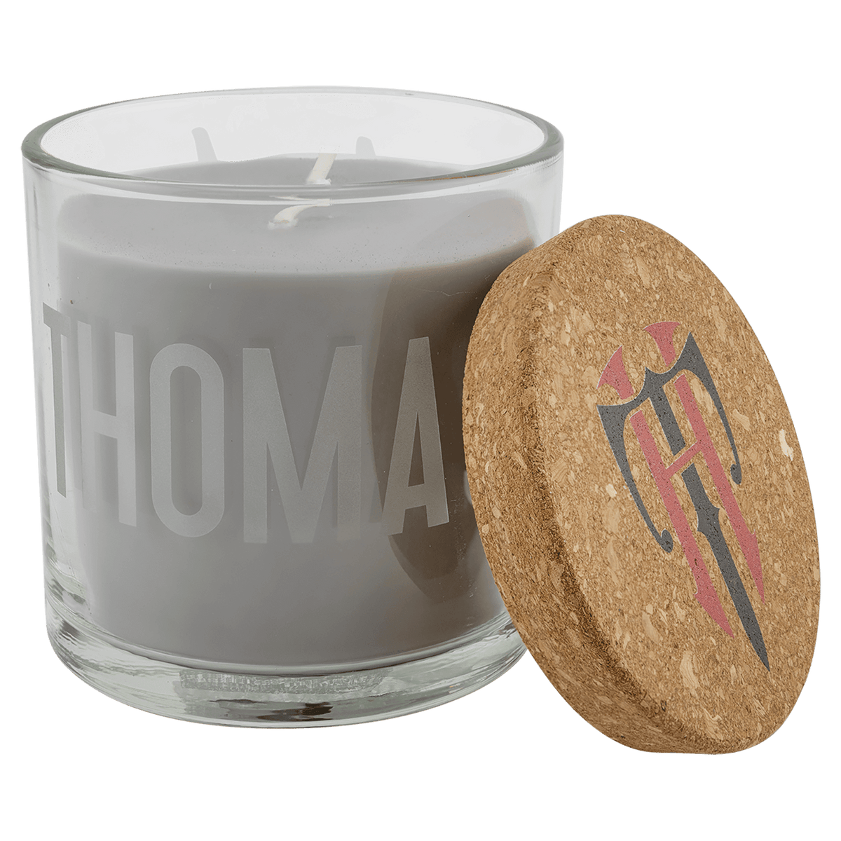 14 Oz. Weathered Oak Candle In a Glass Holder with Cork Lid