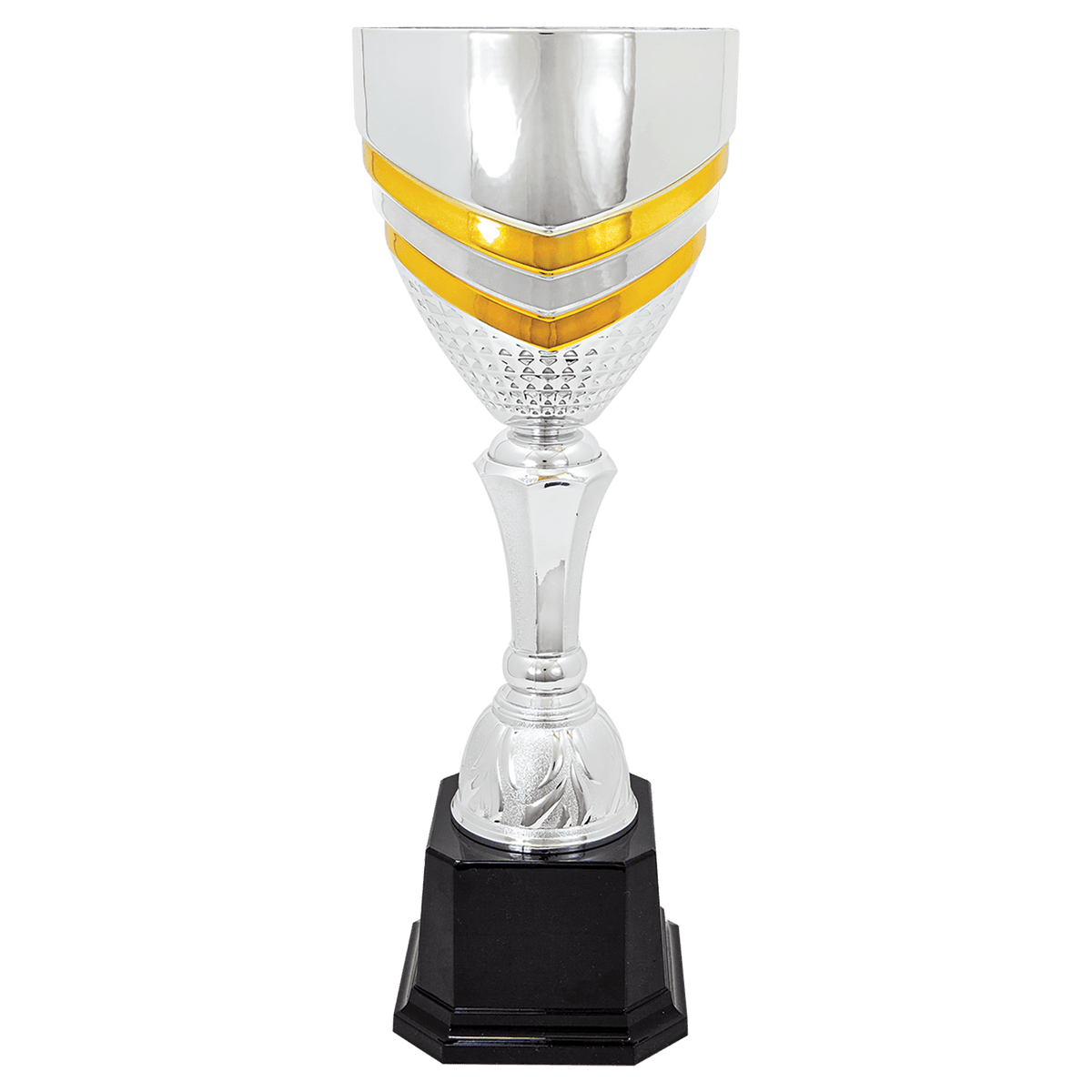 17" Completed Metal Cup Trophy on Plastic Base