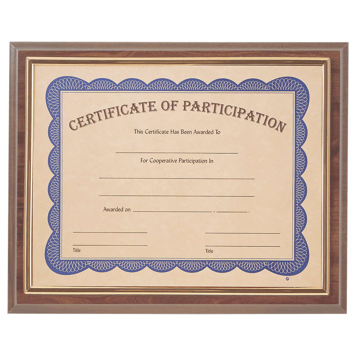 13" x 10 1/2" Cherry Finish Slide-in Plaque w/ 8 1/2" x 11" Frame