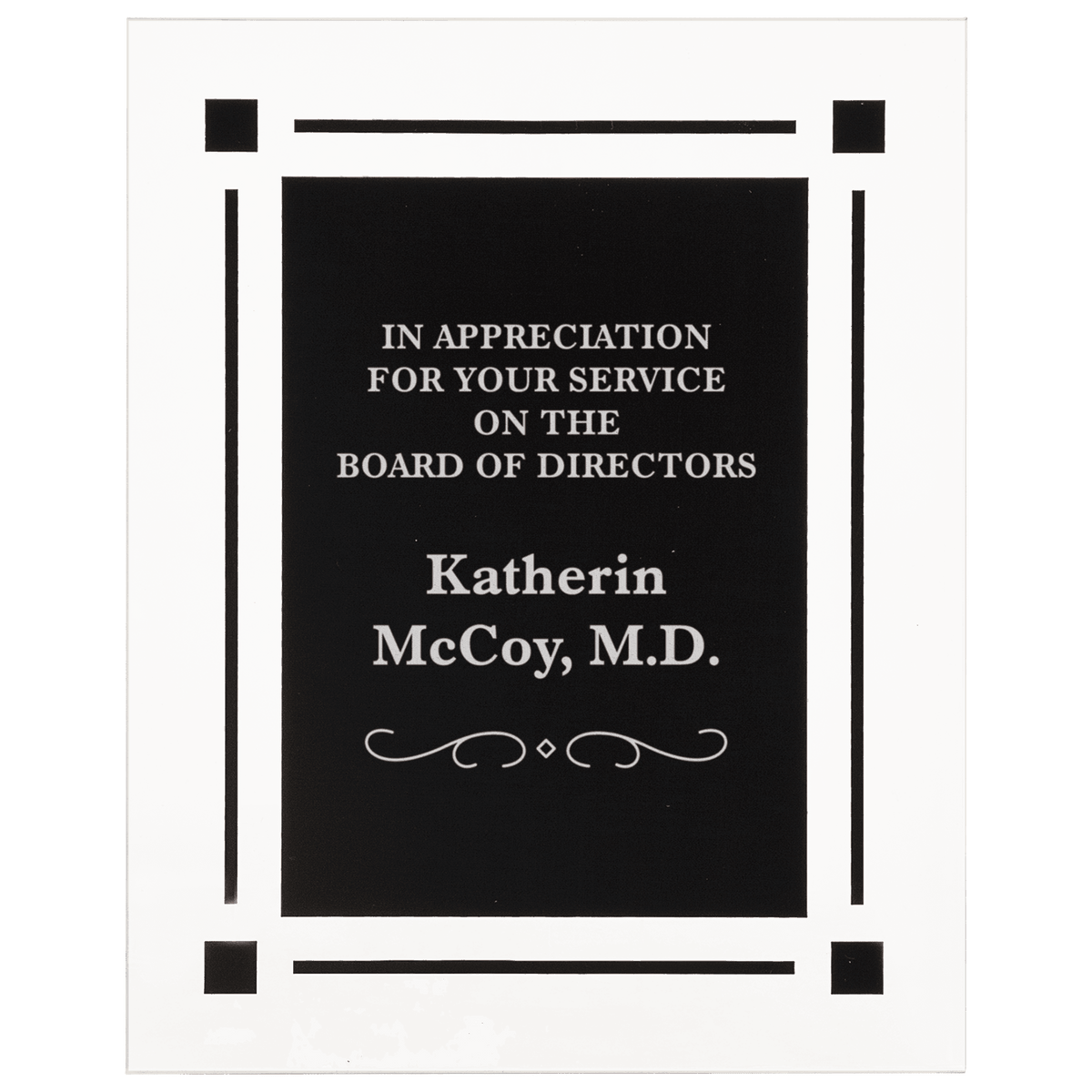 7" x 9" Solid Black Acrylic Clear Plaq