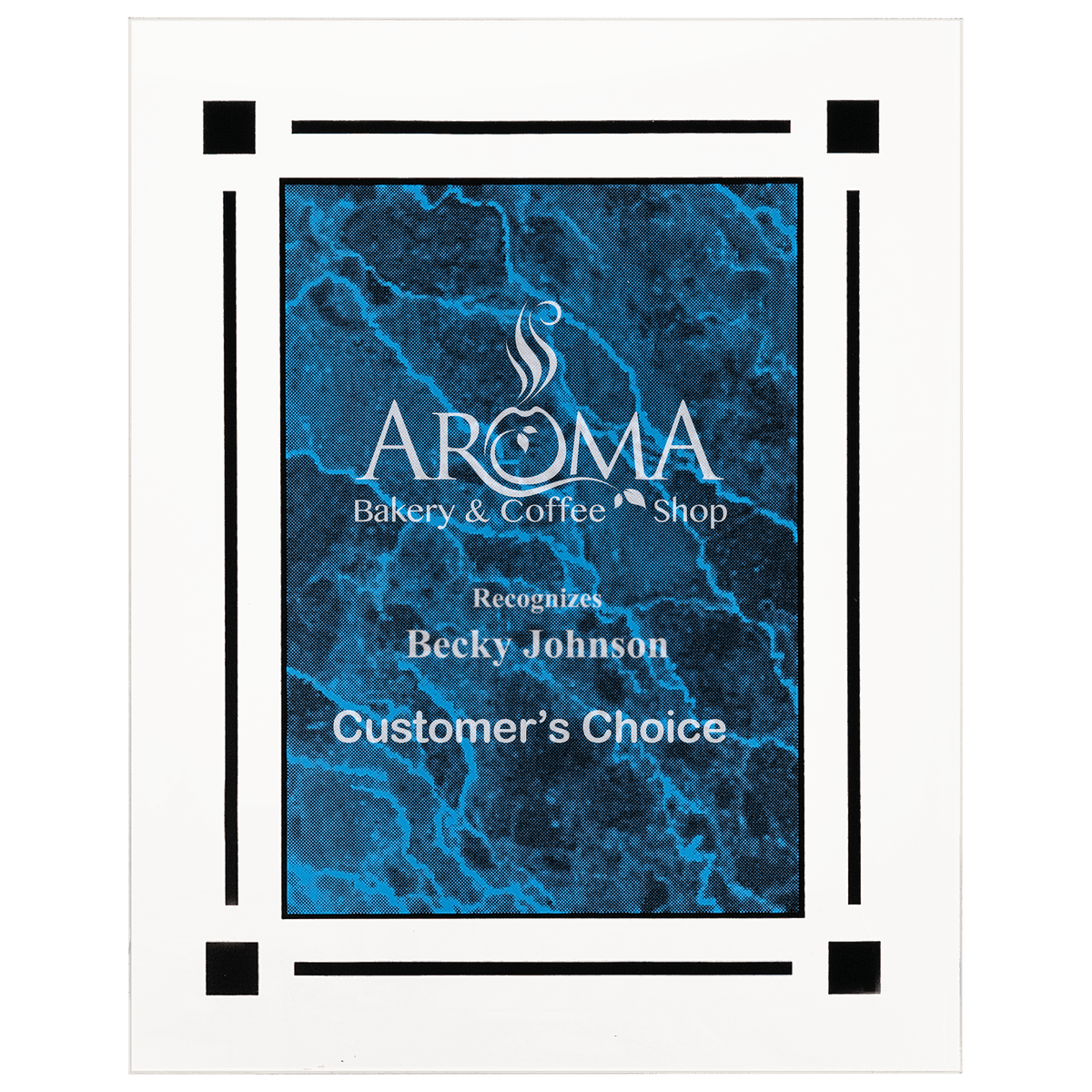 Blue 9" x 11" Marble Acrylic Plaq
