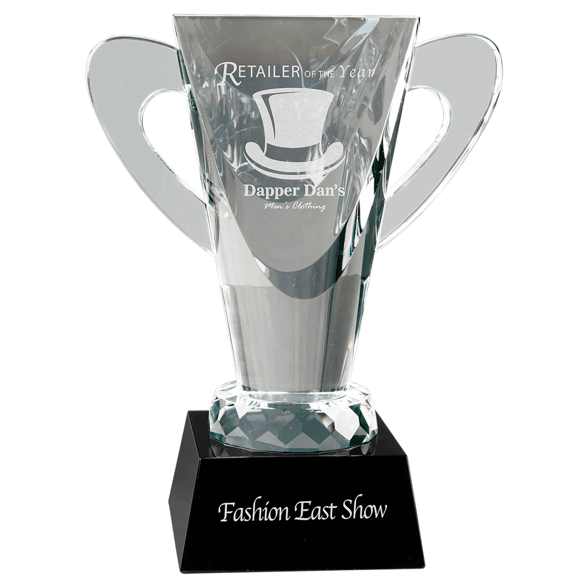7 3/4" Crystal Cup on Black Pedestal Base