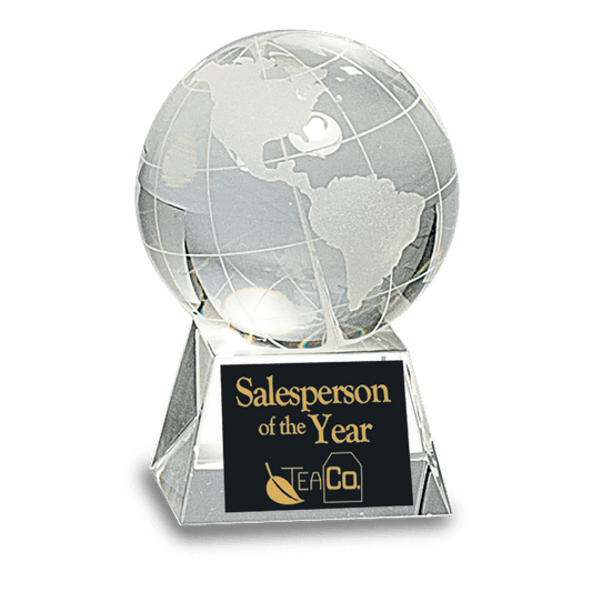 3 1/2" Crystal Globe on Clear Base