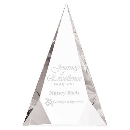 7" x 10" Crystal Facet Triangle