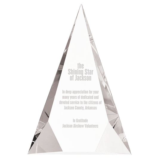 6" x 8" Crystal Facet Triangle