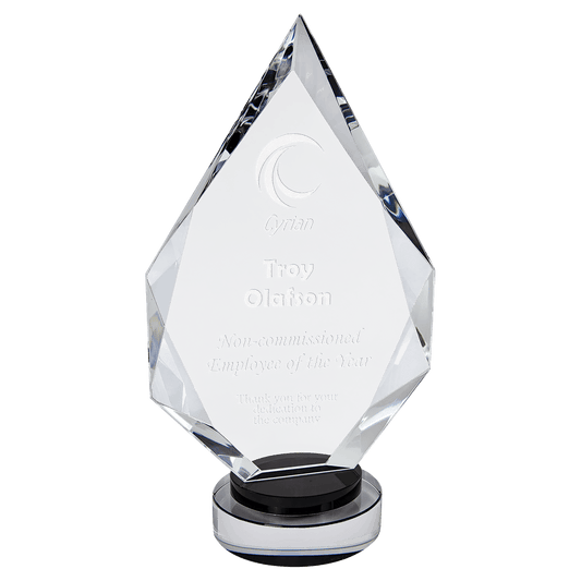 Black & Clear 10 1/4" Diamond Crystal on Round Base