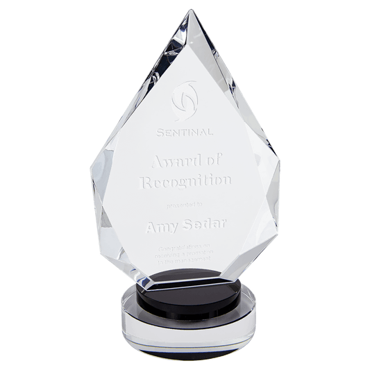 Black & Clear 8 1/4" Diamond Crystal on Round Base