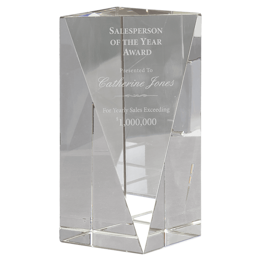 6" Crystal Triangle Front Pillar